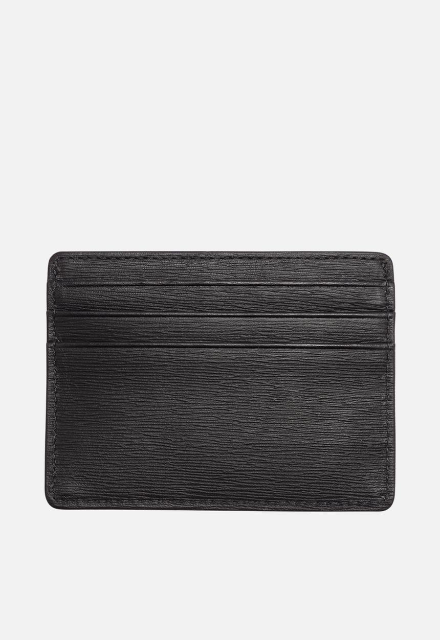 Tommy Hilfiger - Textured leather credit card holder - black