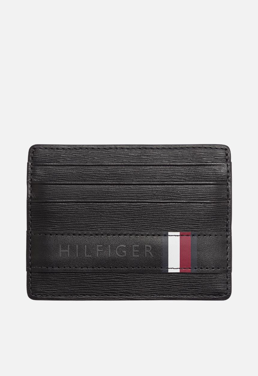 Tommy Hilfiger - Textured leather credit card holder - black
