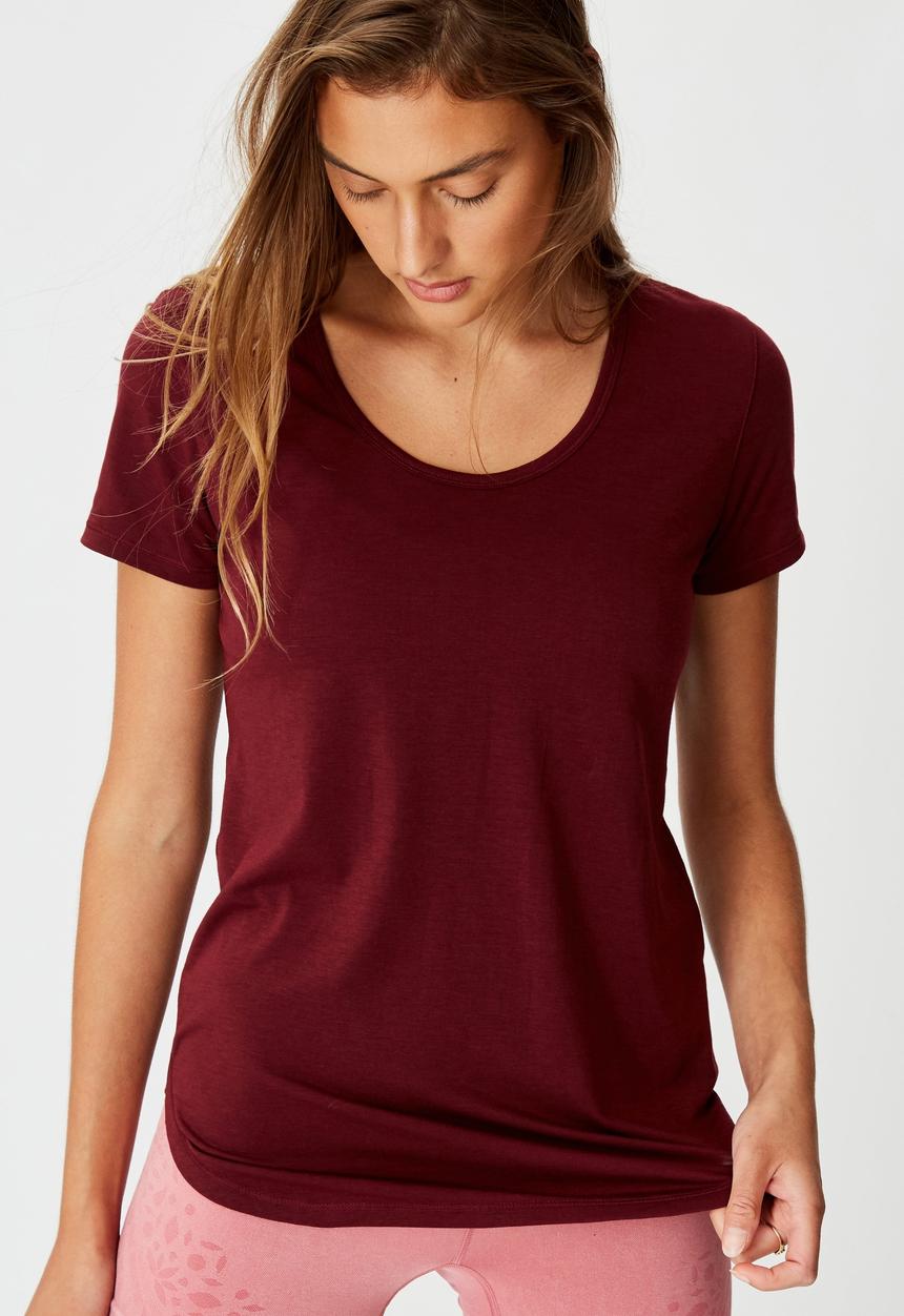 Cotton On - Gym T-shirt - burgundy