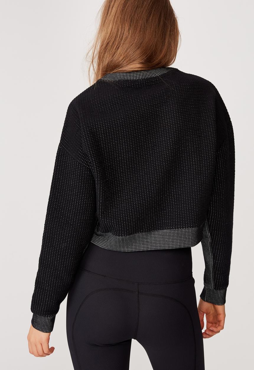 Cotton On - Jacquard fleece top - black