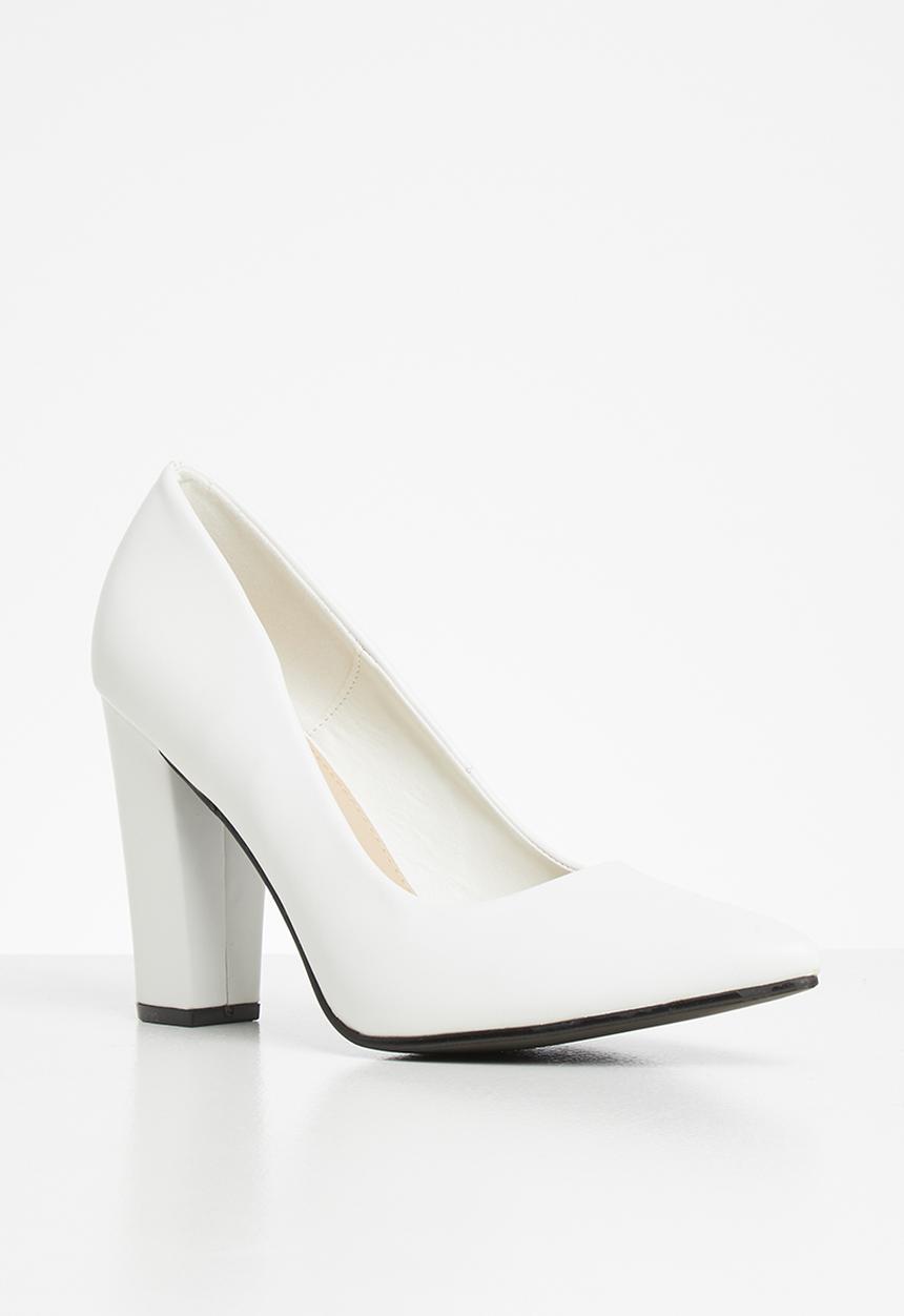 Superbalist - Samantha court block heel - white