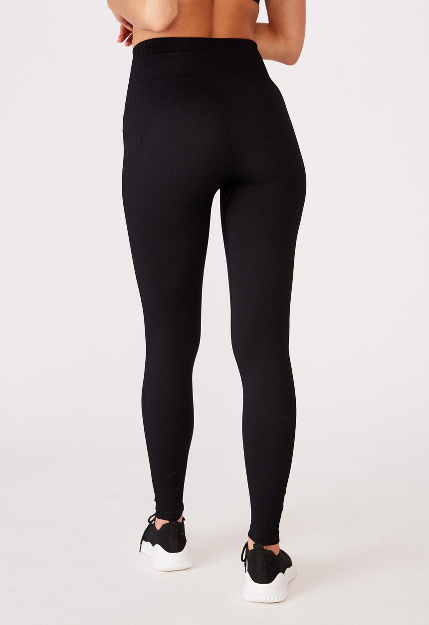 Cotton On - Lifestyle rib seamless tight - black