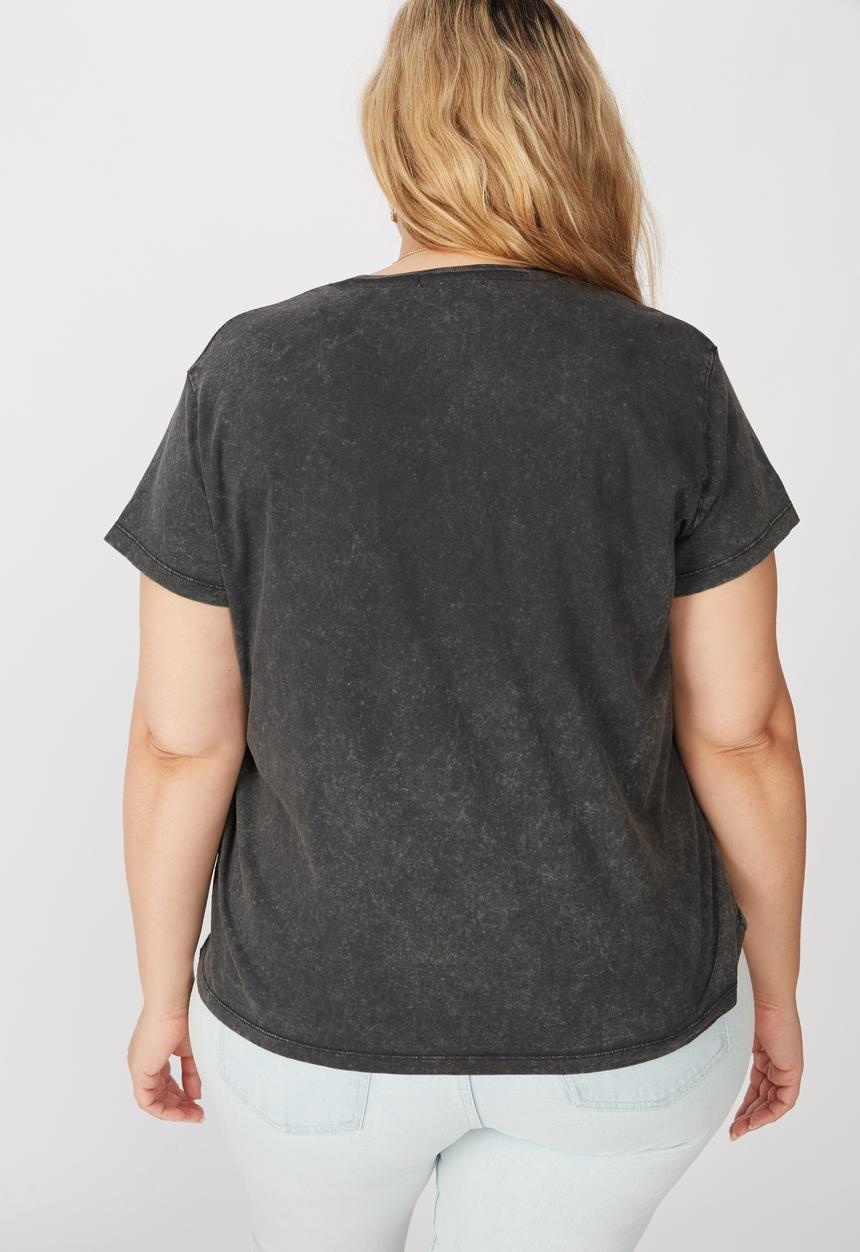 Cotton On - Curve graphic license tee - ACDC lightning/black