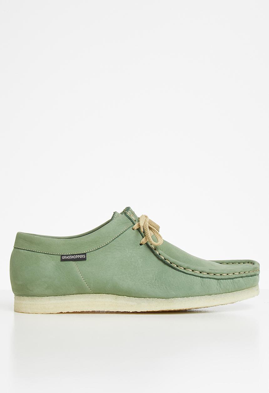 Grasshoppers - Tint doebuck leather mocassin - lichen green