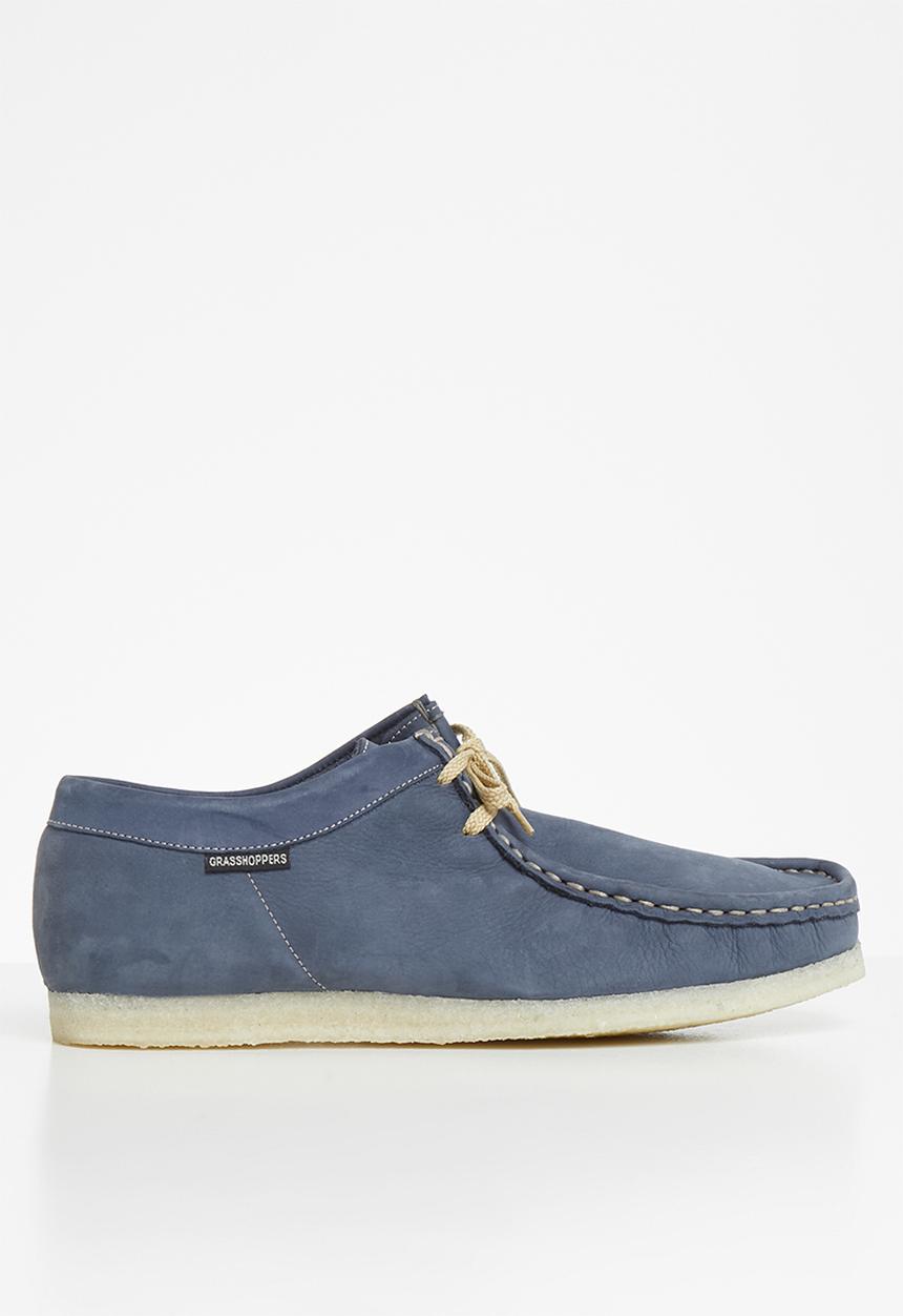 Grasshoppers - Tint doebuck leather mocassin - dark denim