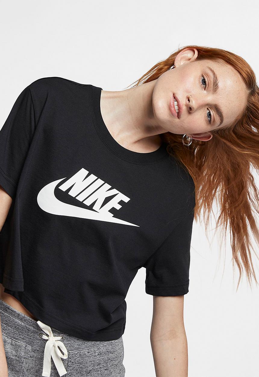 Nike - Nsw essential icon crop tee - black