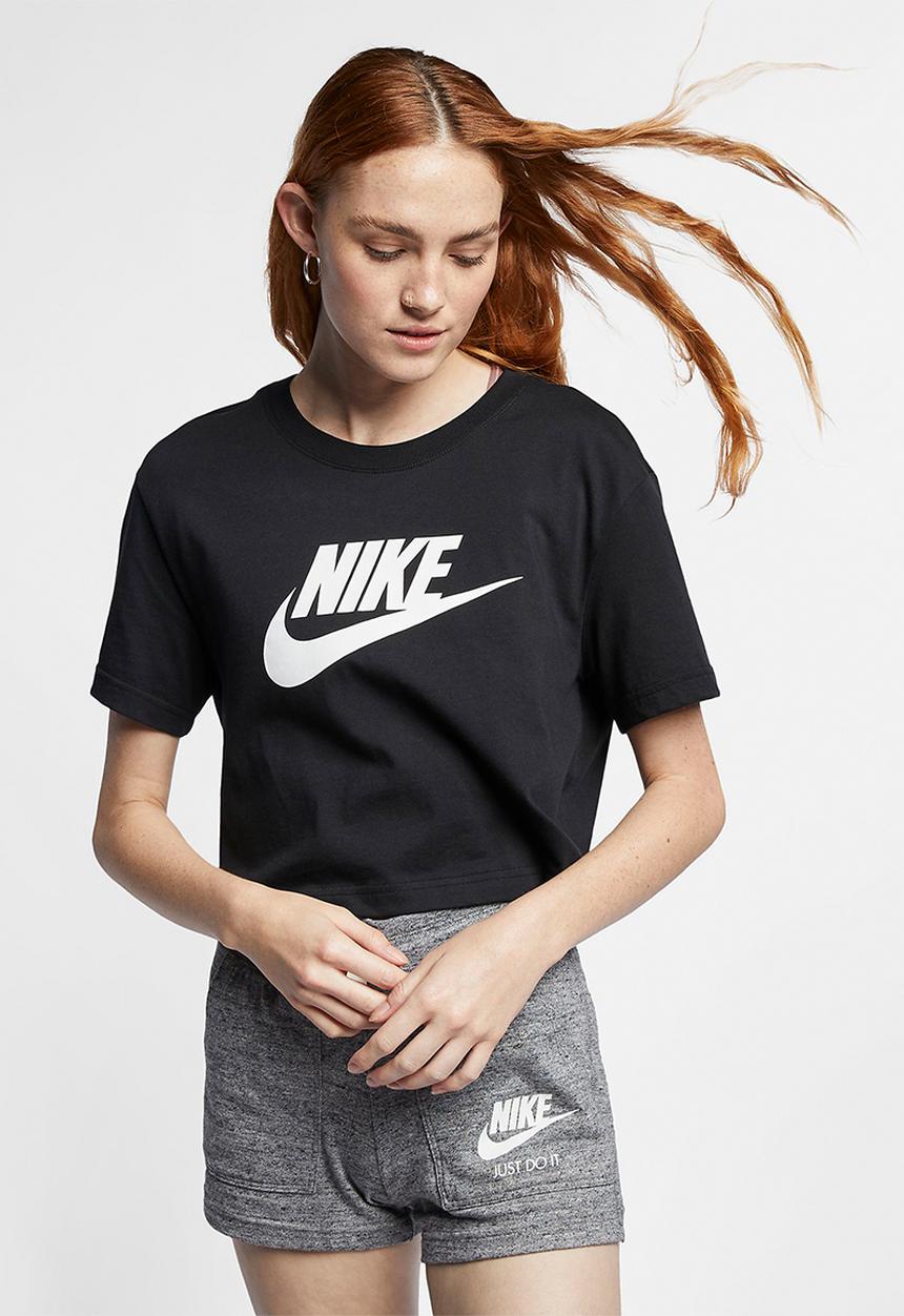 Nike - Nsw essential icon crop tee - black