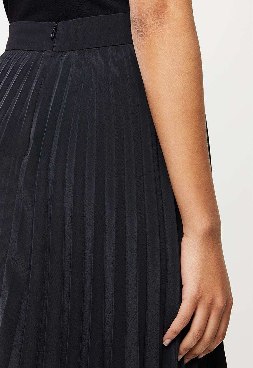 Blake - Satin pleated mini skirt - black