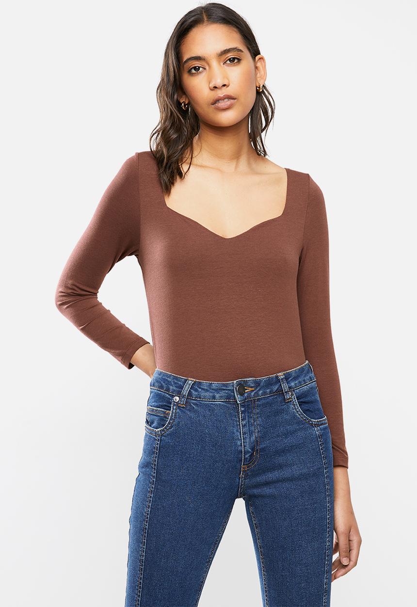 Vero Moda - Panda sweetheart 7/8 top - brown