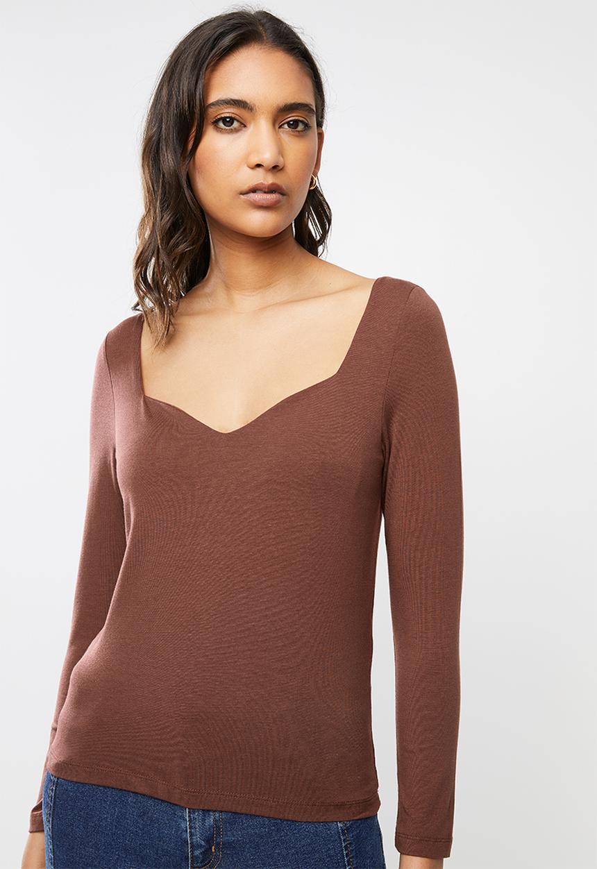 Vero Moda - Panda sweetheart 7/8 top - brown