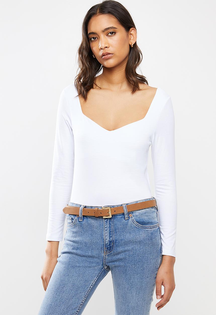 Vero Moda - Panda sweetheart 7/8 top - white