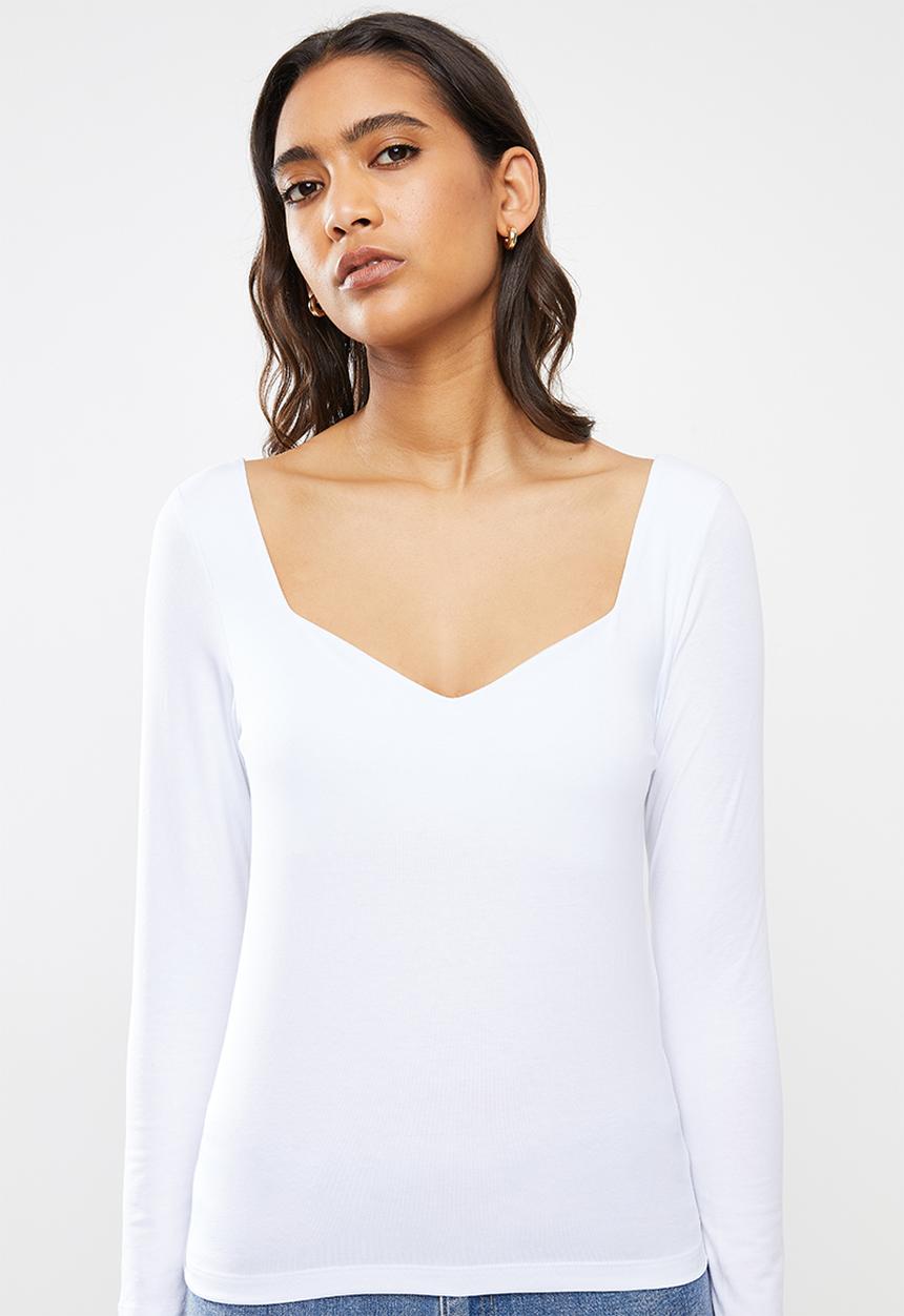 Vero Moda - Panda sweetheart 7/8 top - white