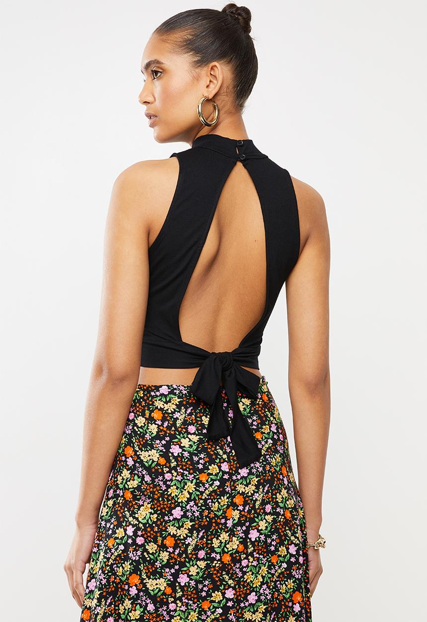 Blake - Viscose lycra crop top with turtleneck
