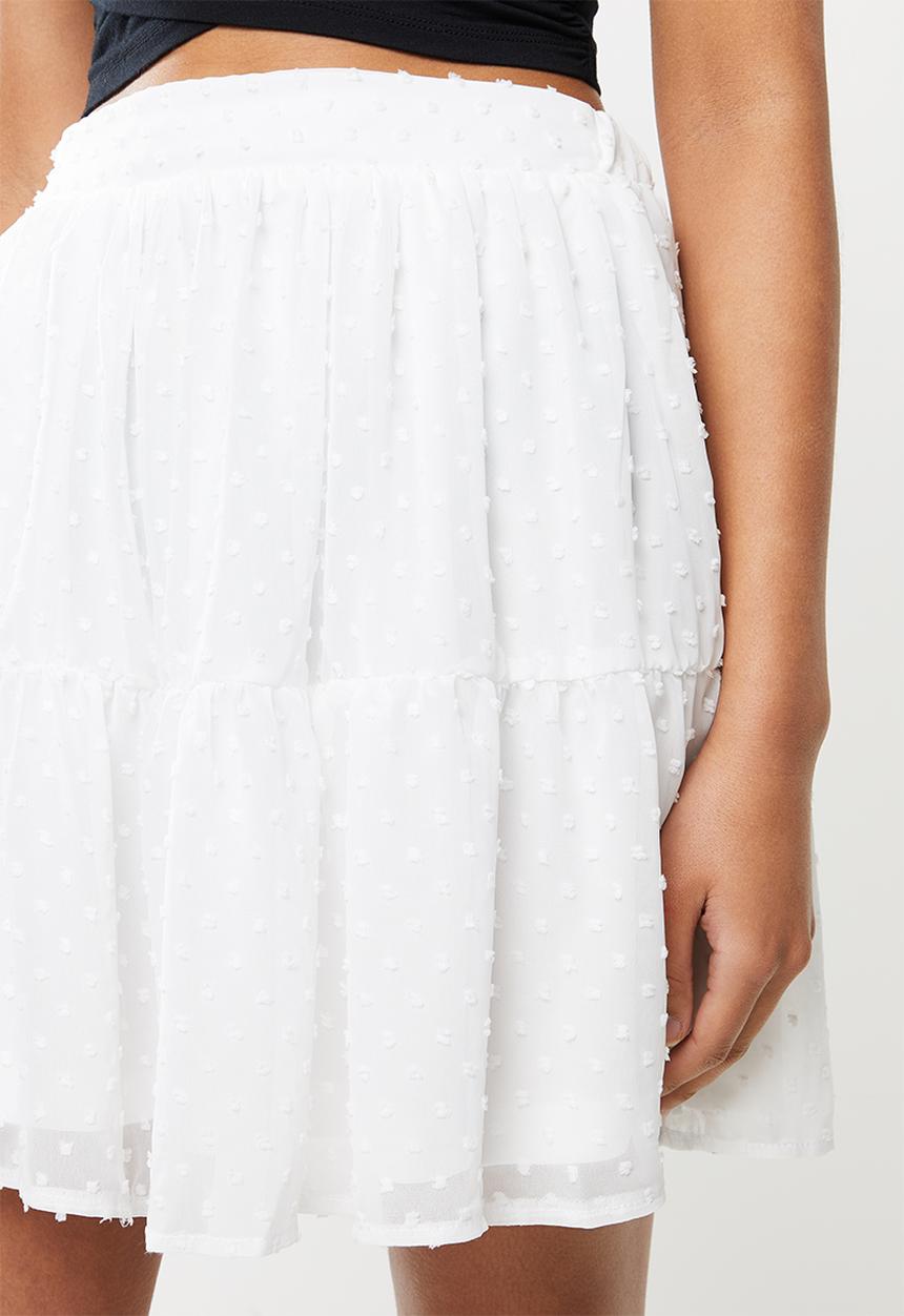 Blake - Chiffon tiered mini skirt - ivory