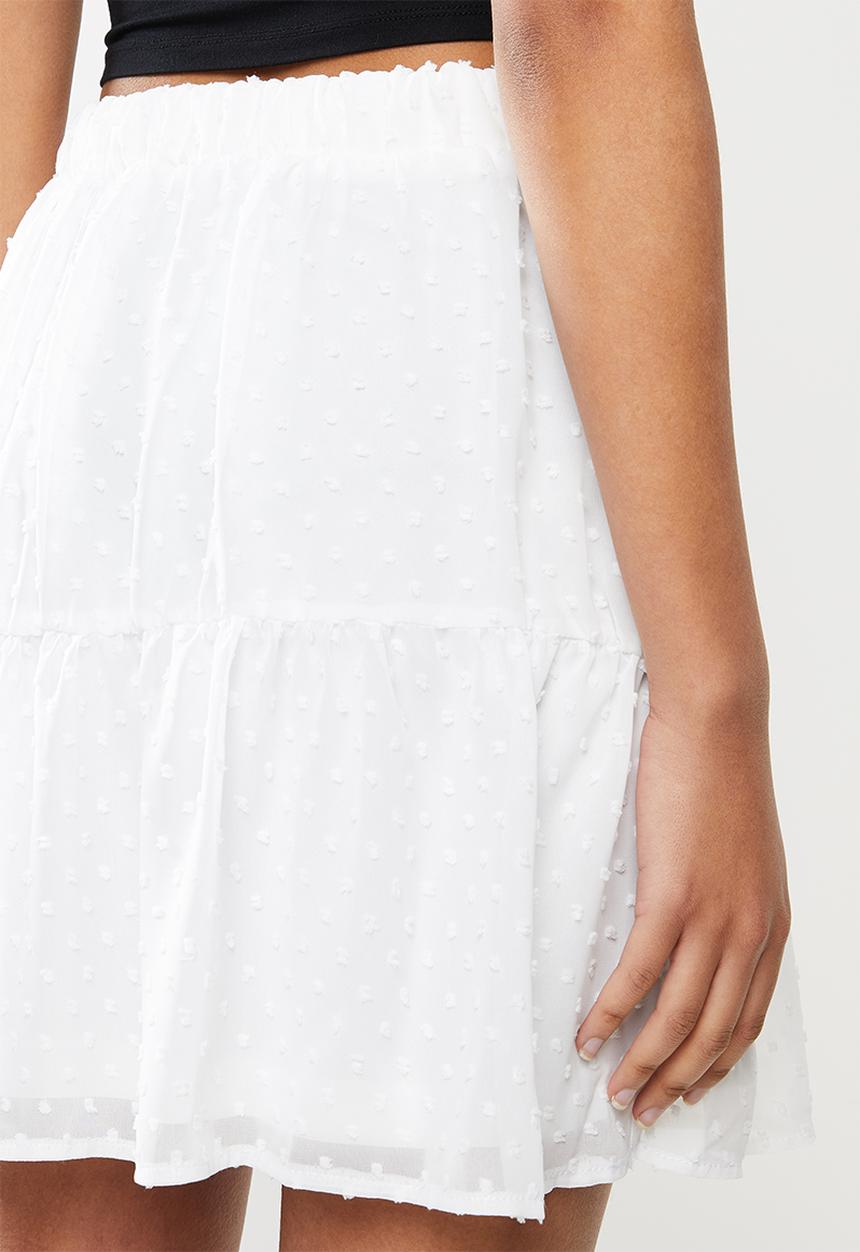 Blake - Chiffon tiered mini skirt - ivory