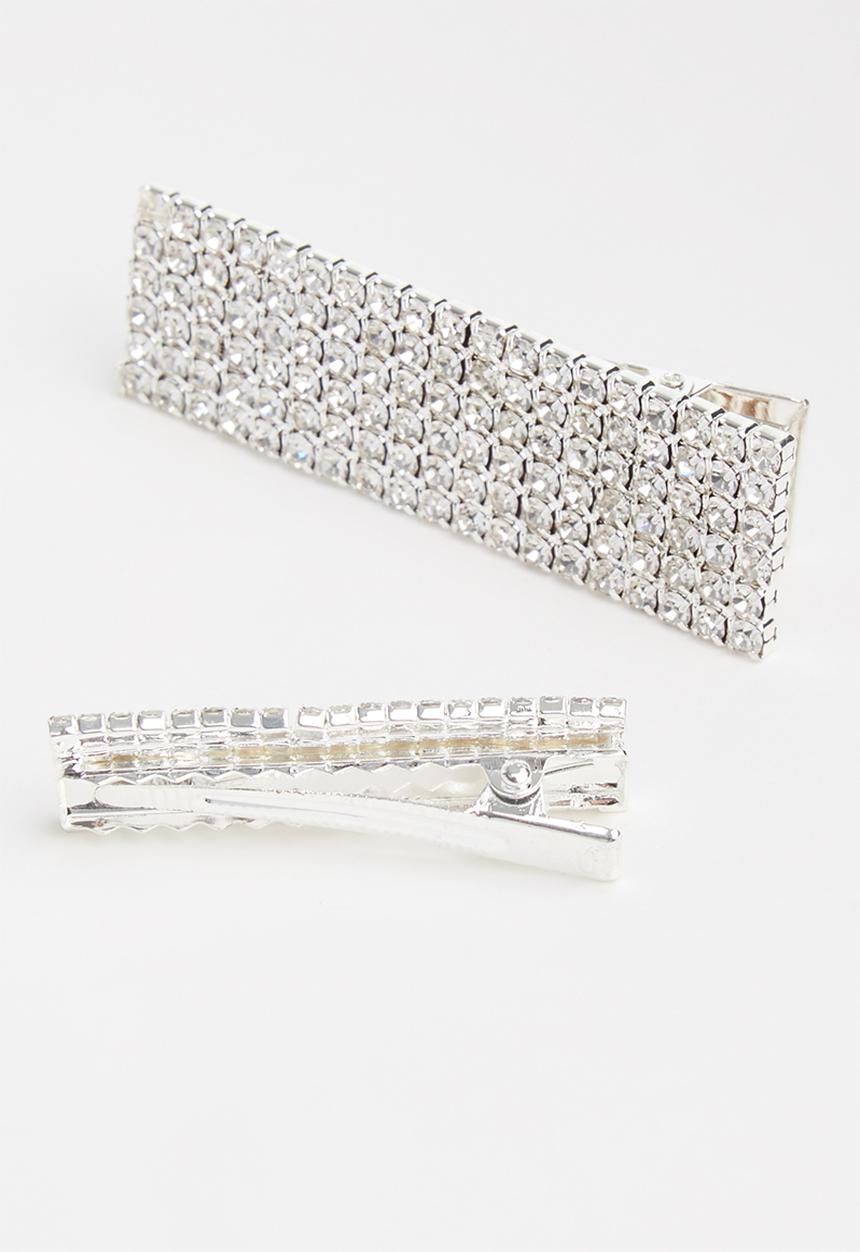 Superbalist - 2 Pack diamante hair slides - silver