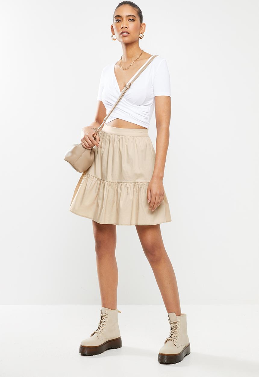 Blake - Short sleeve crop top - white