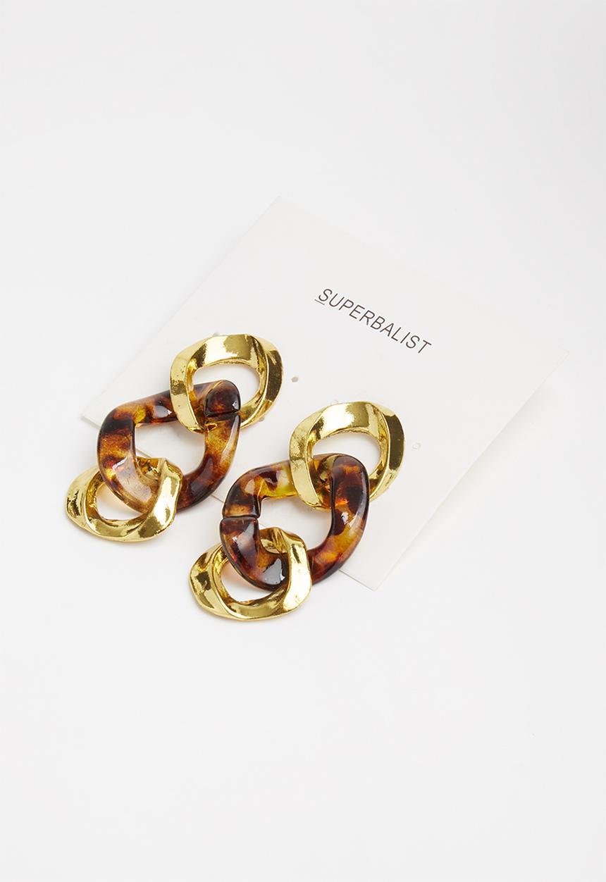 Superbalist - Briannalink earrings - gold & brown 