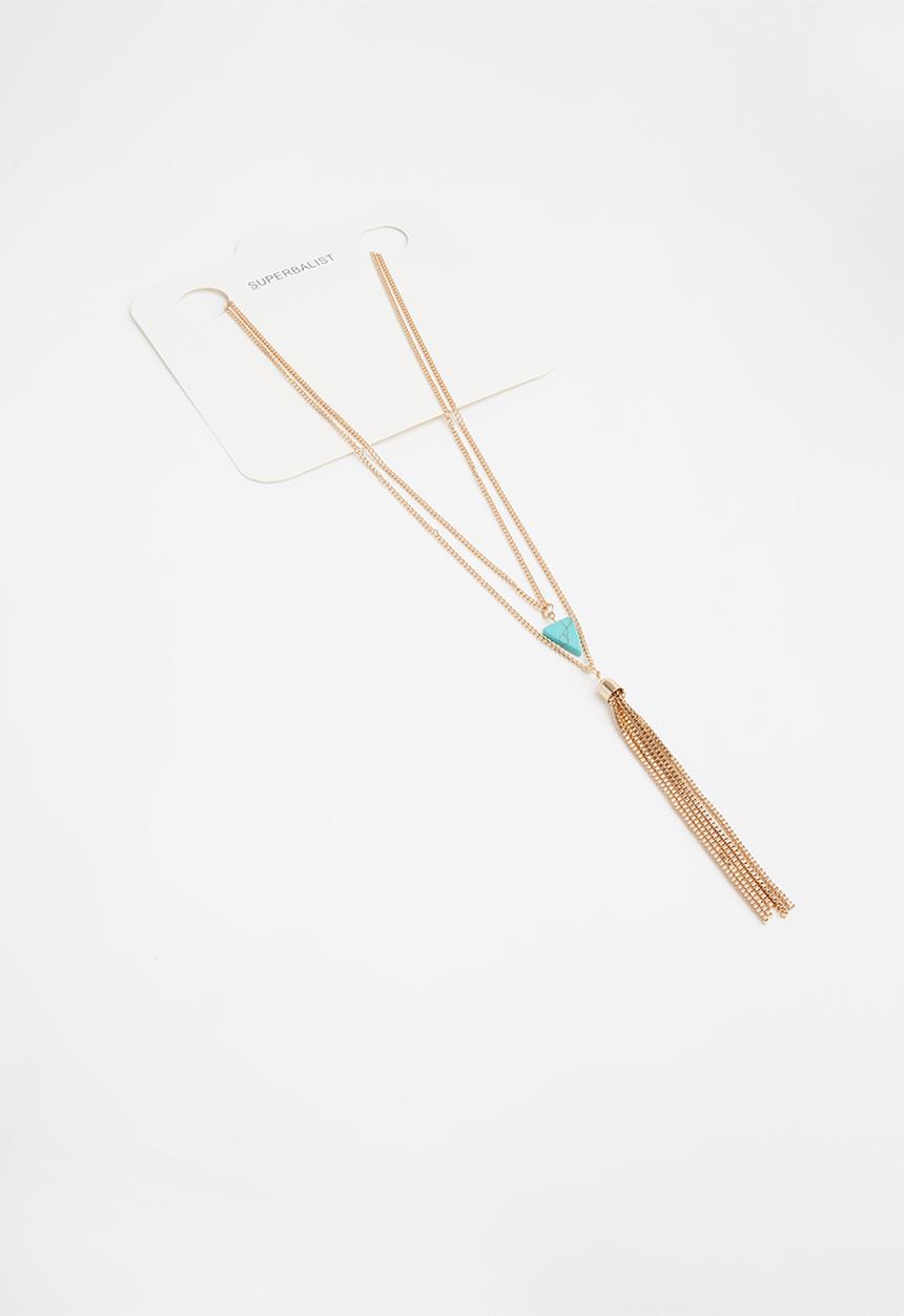 Superbalist - Tassel layered necklace - gold