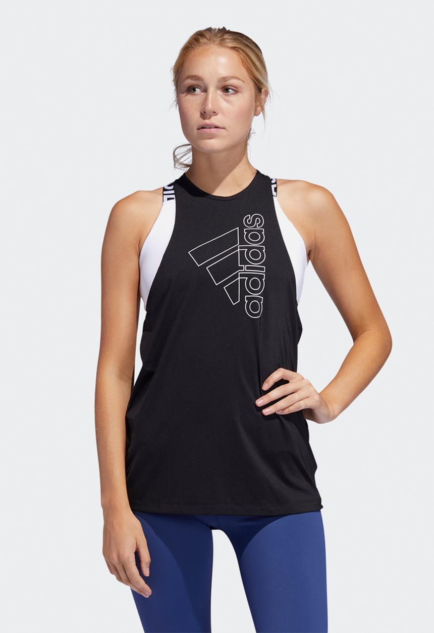 adidas Performance - Tech boss tank top - black & white