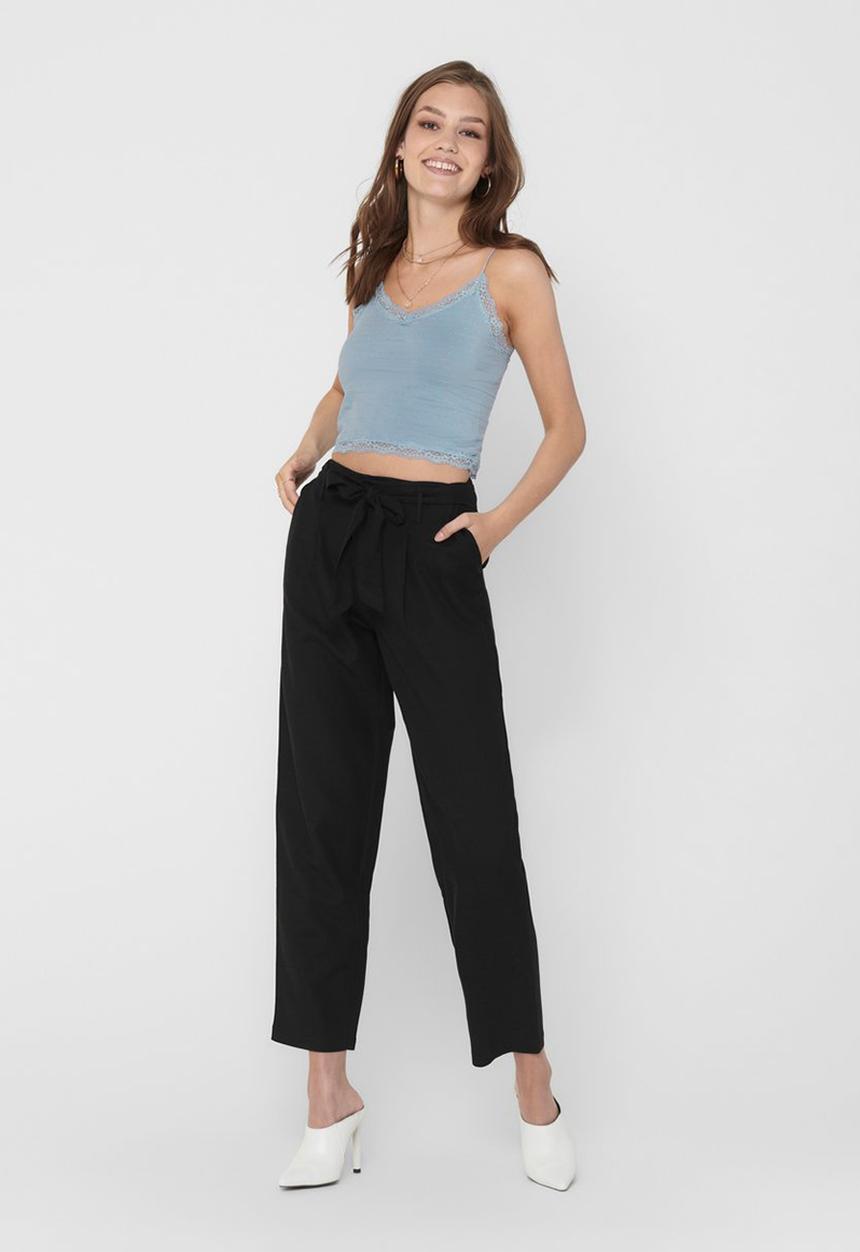 ONLY - Viva life belt pants - black