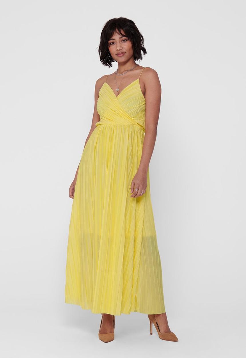 ONLY - Elema short sleeve maxi wrap dress - yellow 