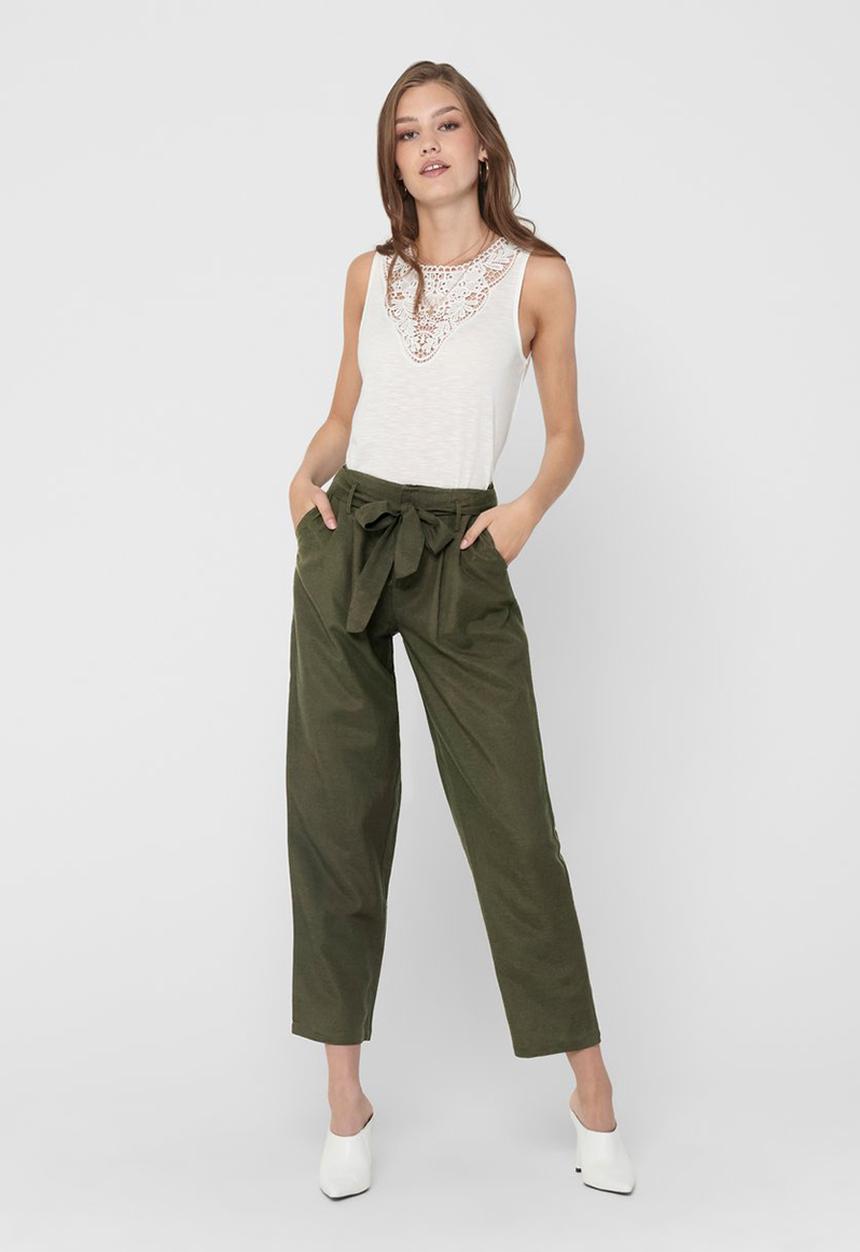 ONLY - Viva life belt pants - khaki