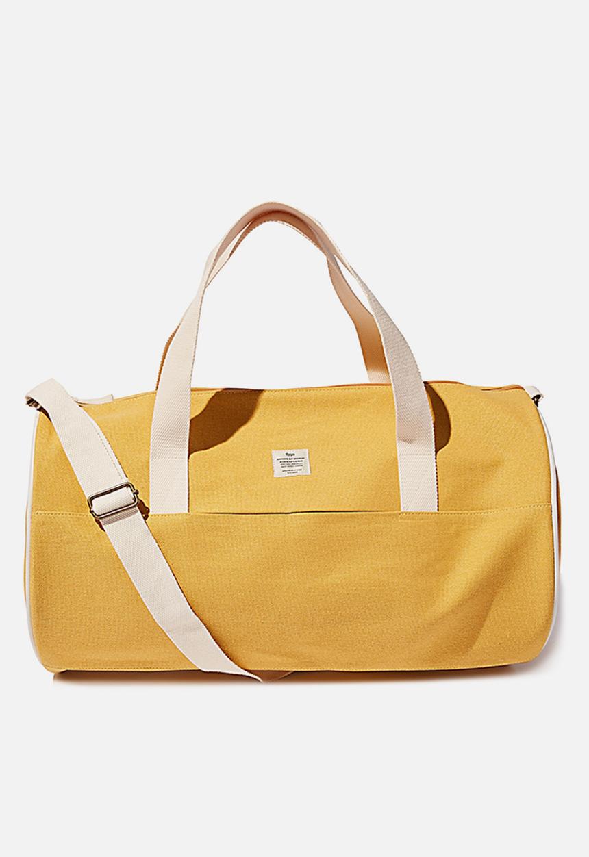 Typo - Canvas barrel bag - yellow 