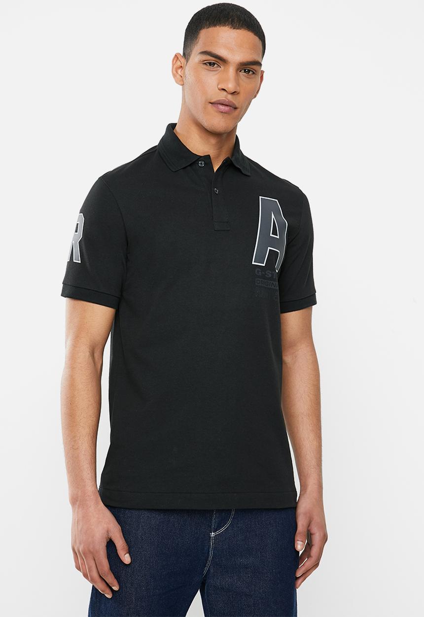 G-STAR - Dunda slim polo with raw artwork - black