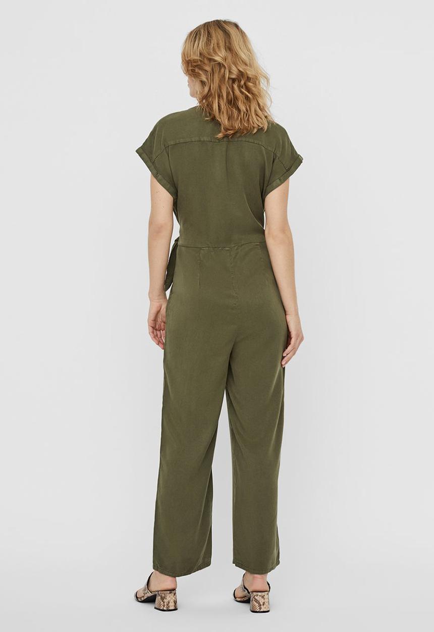 Vero Moda - Laura short sleeve v-neck knot jumpsuit - khaki 
