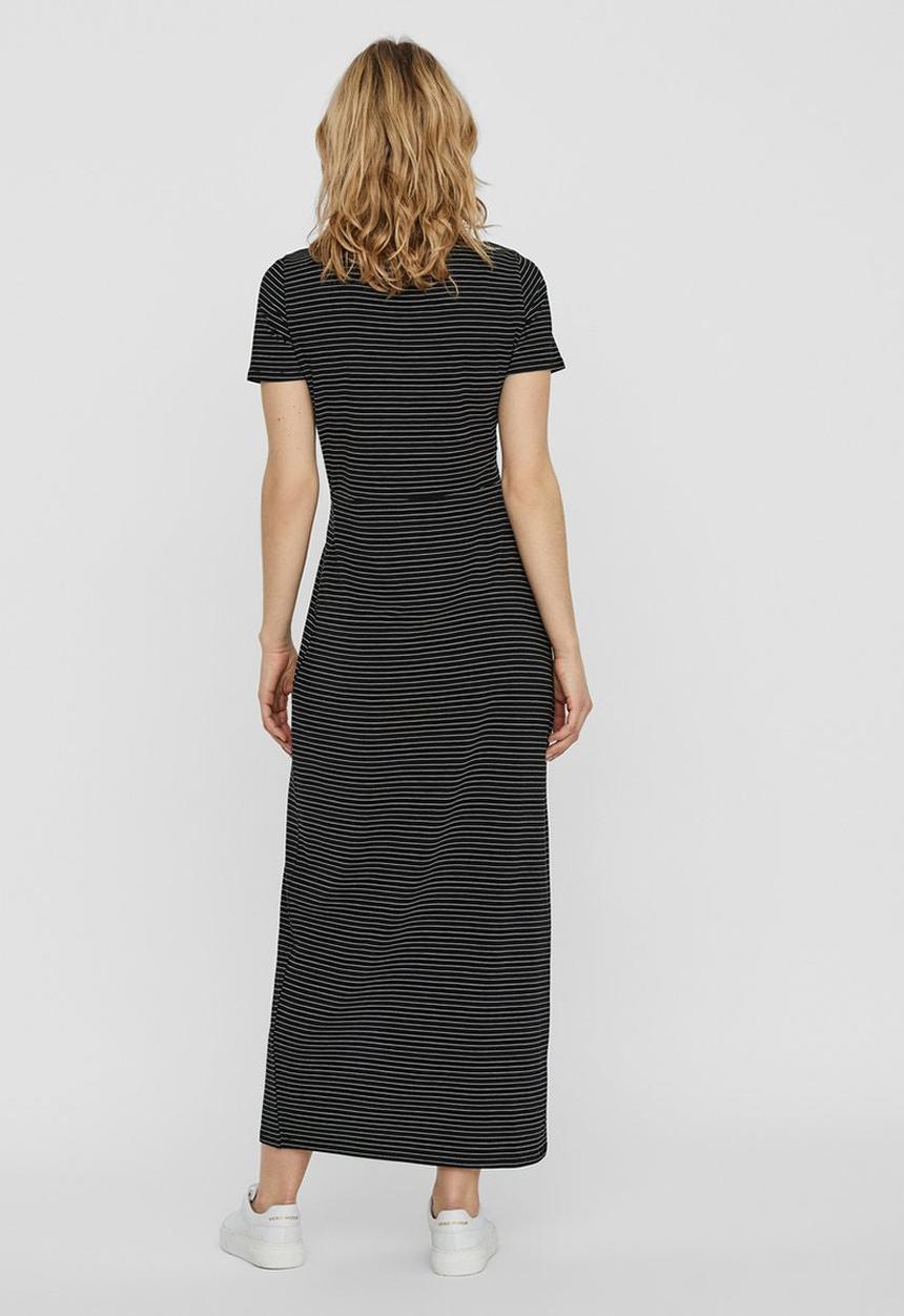 Vero Moda - Ava lulu short sleeve ankle dress - black & white