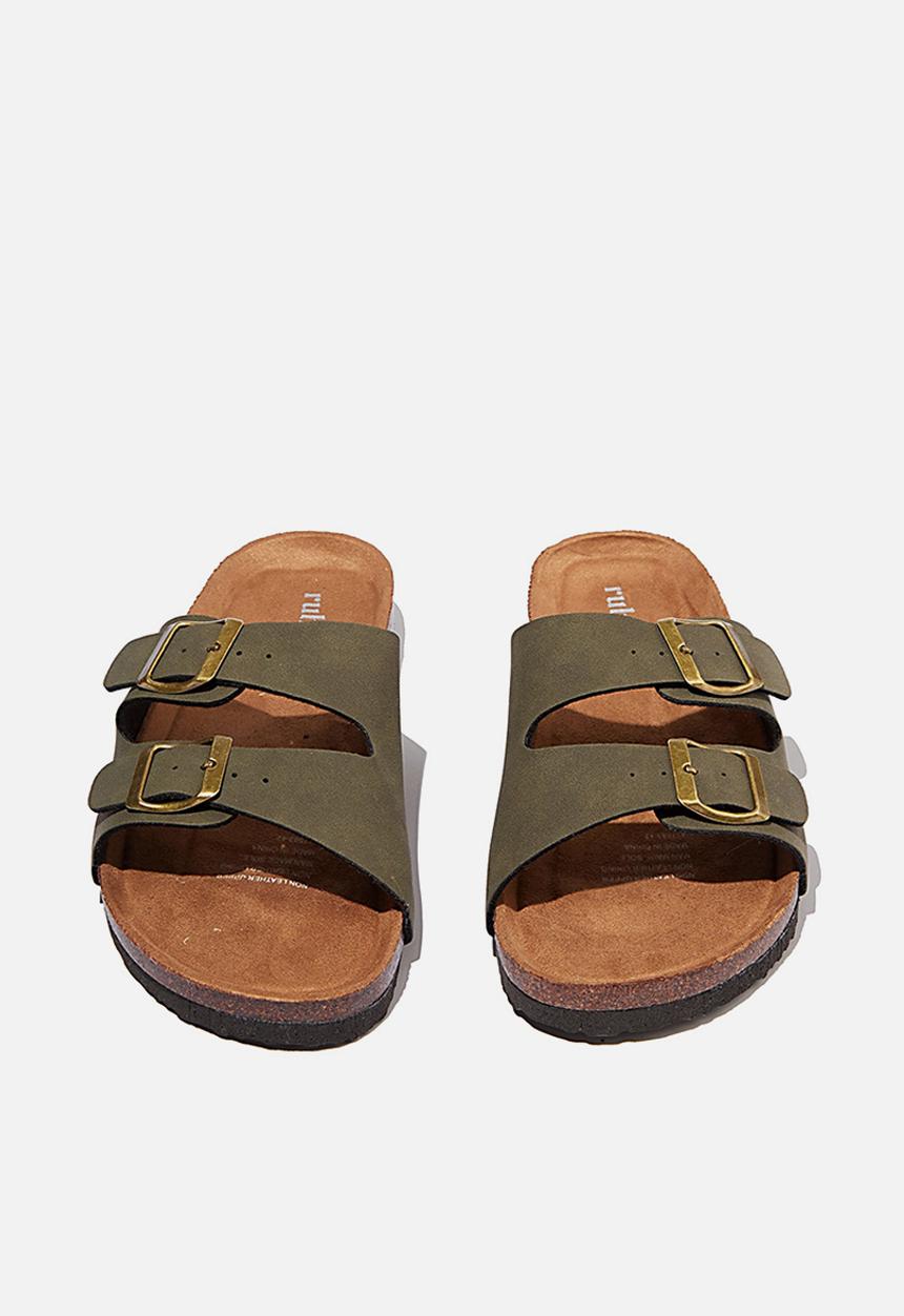 Cotton On - Rex double buckle slide - khaki 