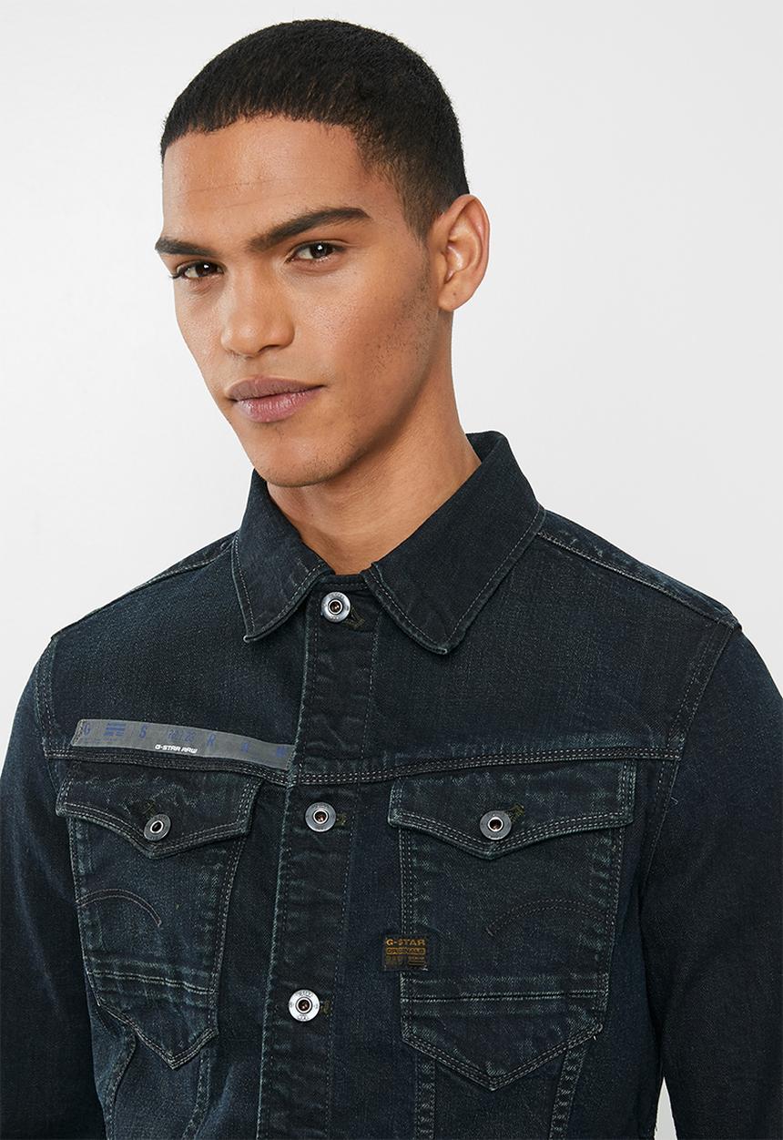 G-STAR - Arc 3d slim jkt arrow print aw - antic dark ink blue