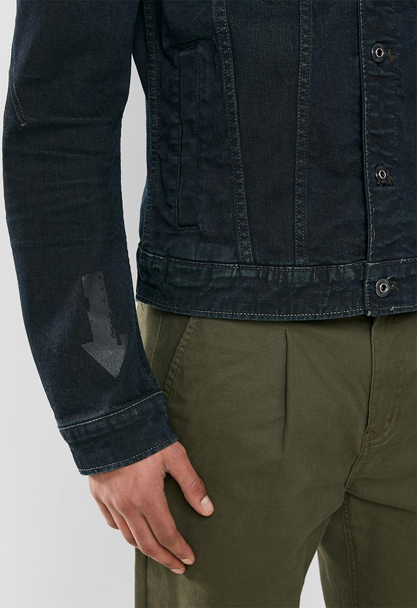 G-STAR - Arc 3d slim jkt arrow print aw - antic dark ink blue