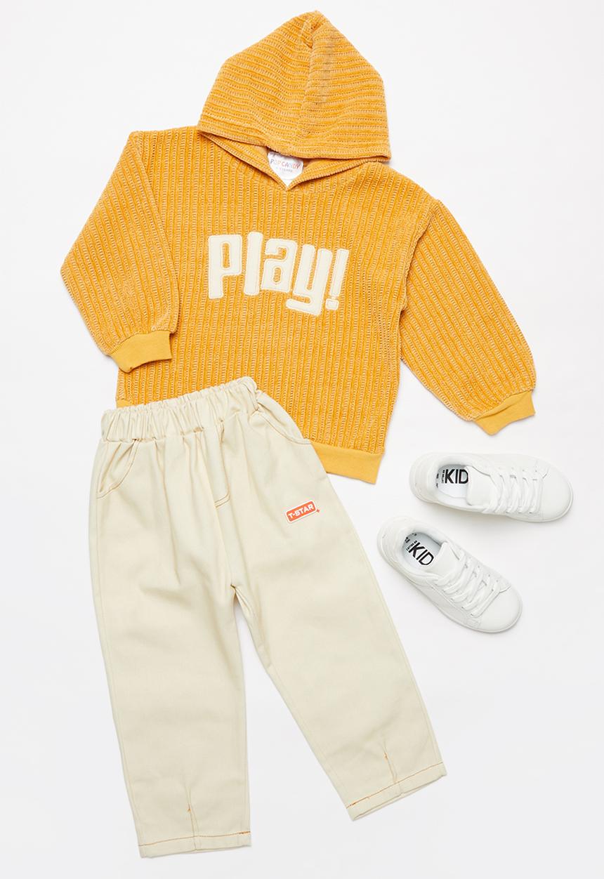 Pop Candy - Boys hoodie & pants set - yellow & cream