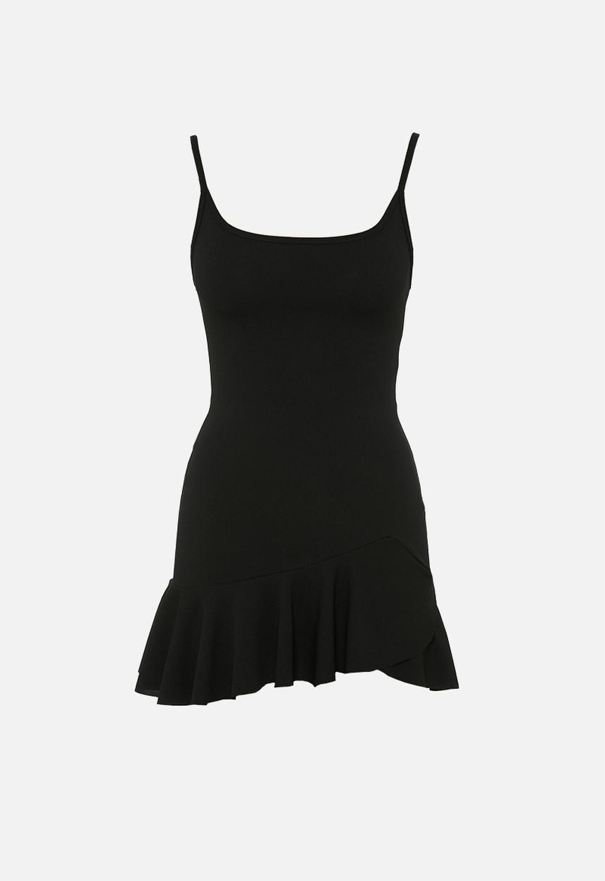 Missguided - Petite frill hem strappy bodycon dress - black
