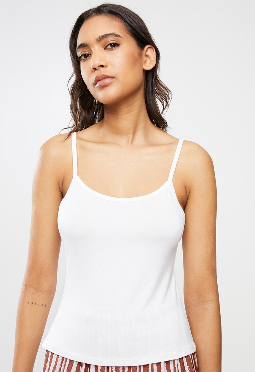 Superbalist - Sleep cami & shorts set - white & rust