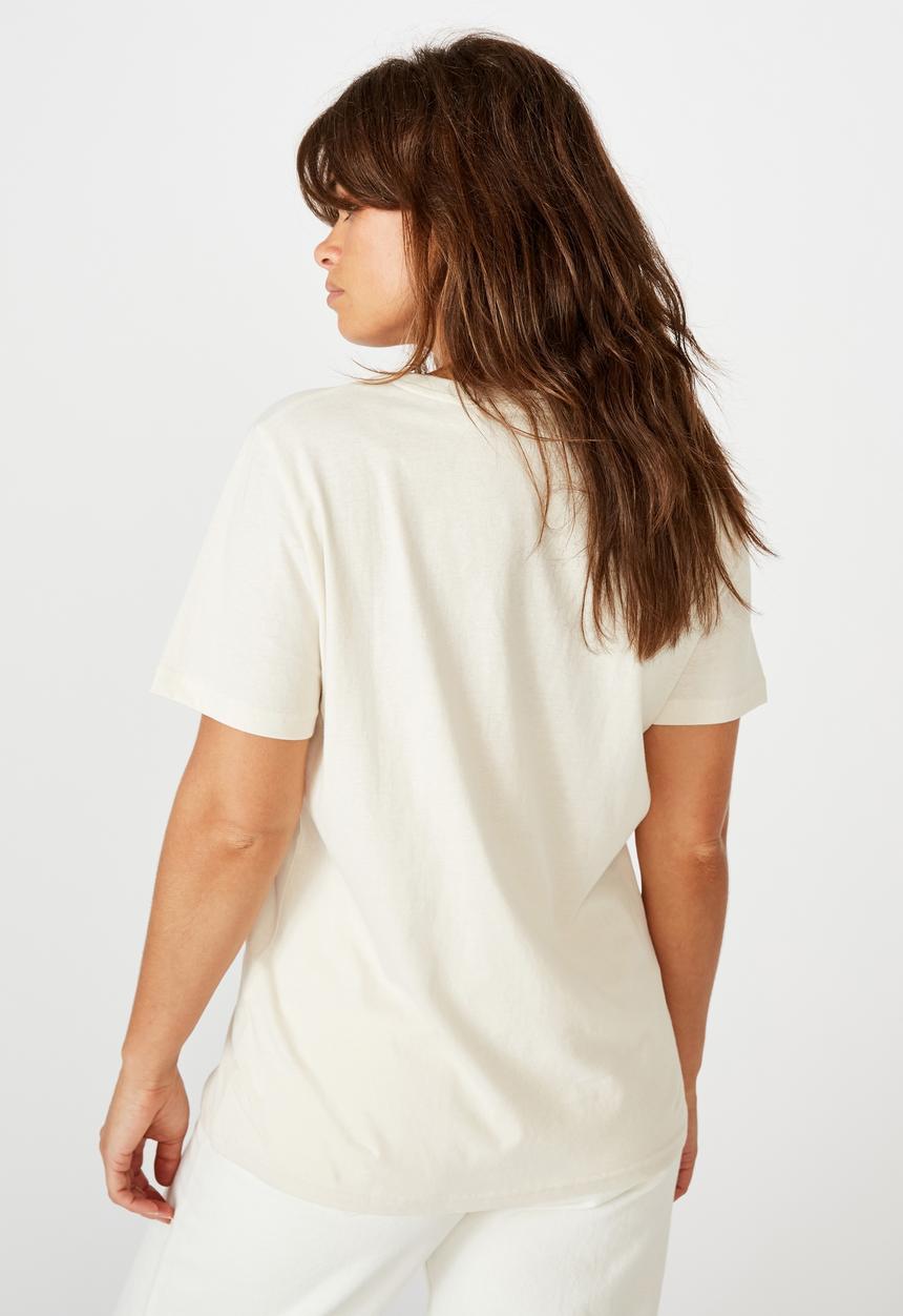 Factorie - Relaxed graphic T-shirt - washed ivory/skeleton hand heart