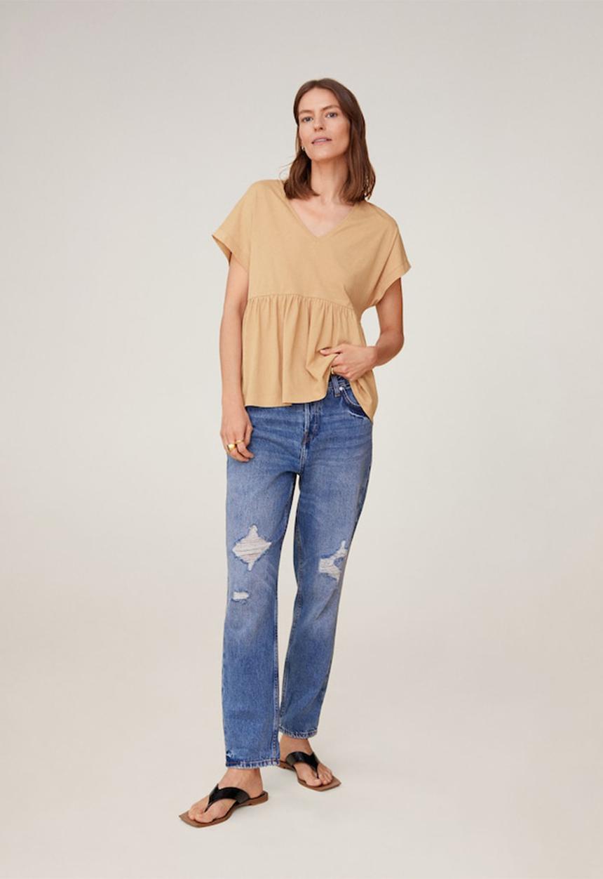 MANGO - T-shirt vikydoll - brown