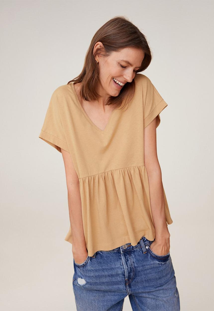 MANGO - T-shirt vikydoll - brown