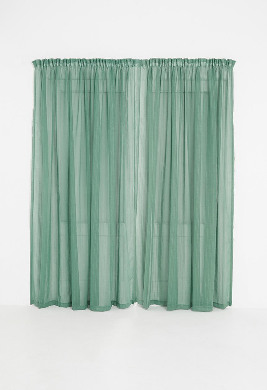 Sixth Floor - Taped striped frosted voile - teal blue