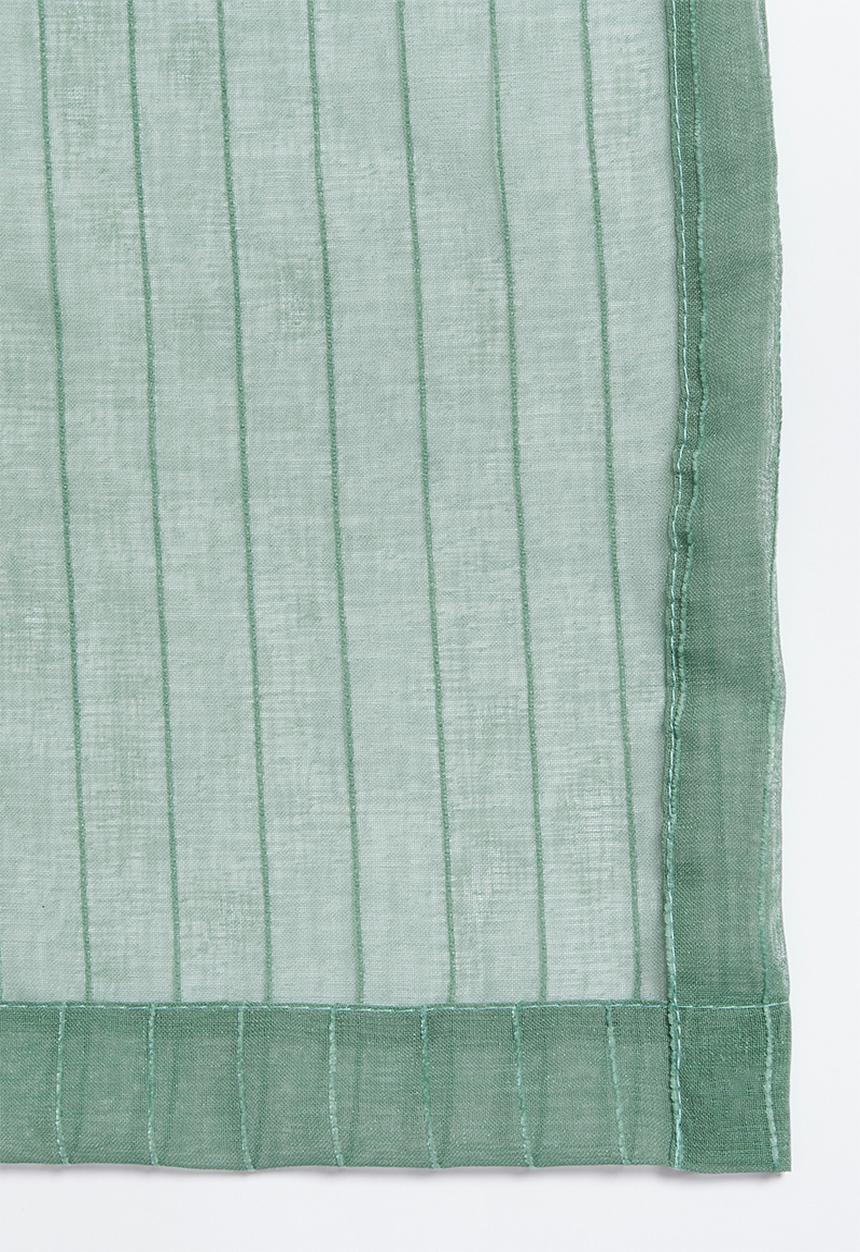 Sixth Floor - Taped striped frosted voile - teal blue