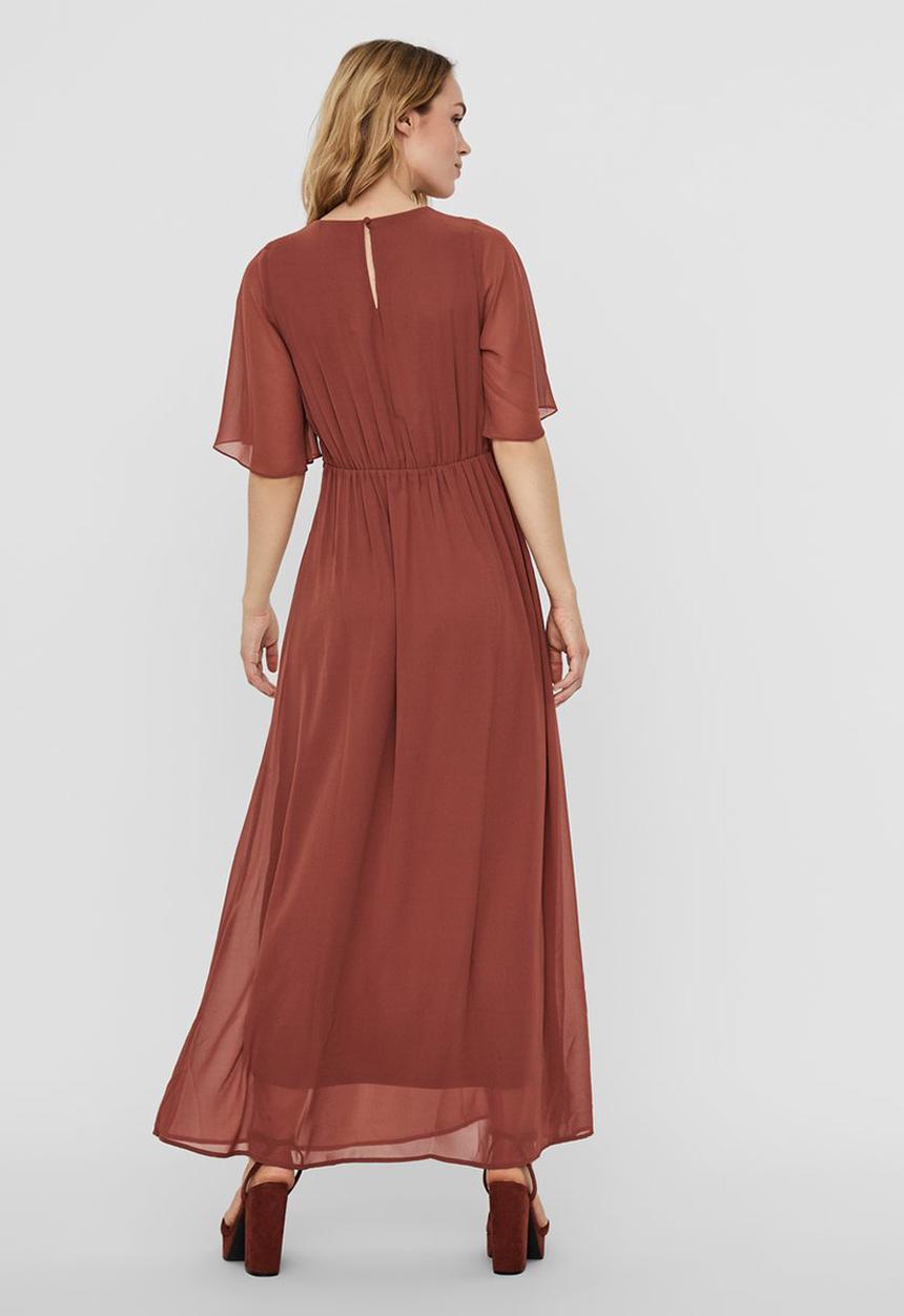 Vero Moda - Sally 2/4 maxi lace dress - burgundy