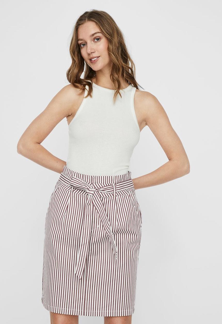 Vero Moda - Roma short sleeve rib top vip - snow