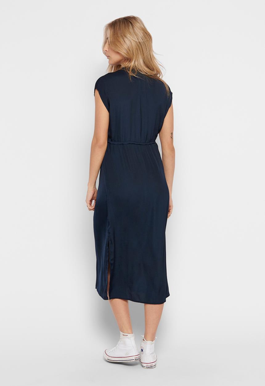 Jacqueline de Yong - Sheela short sleeve long shirt dress - navy 