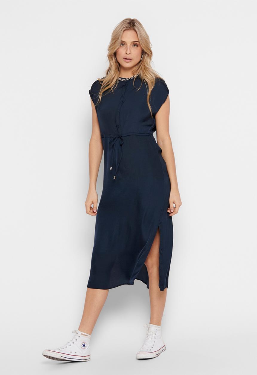Jacqueline de Yong - Sheela short sleeve long shirt dress - navy 