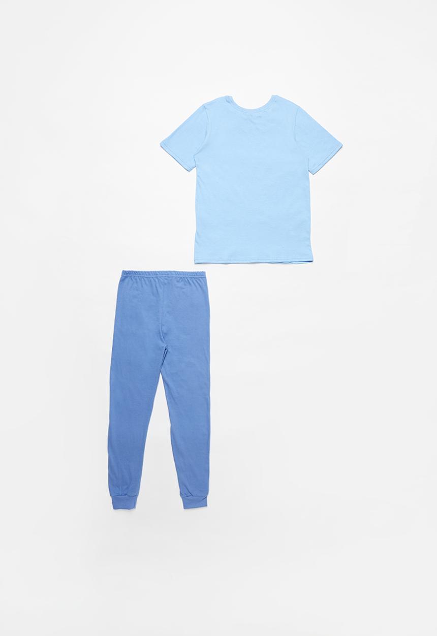 Pop Candy - Boys tee & pants pj set - sky blue & denim
