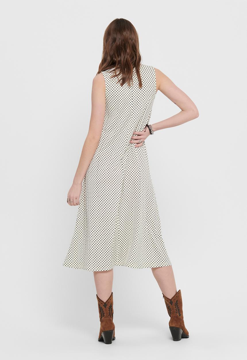 Jacqueline de Yong - Fiona short sleeve dress - beige & black 
