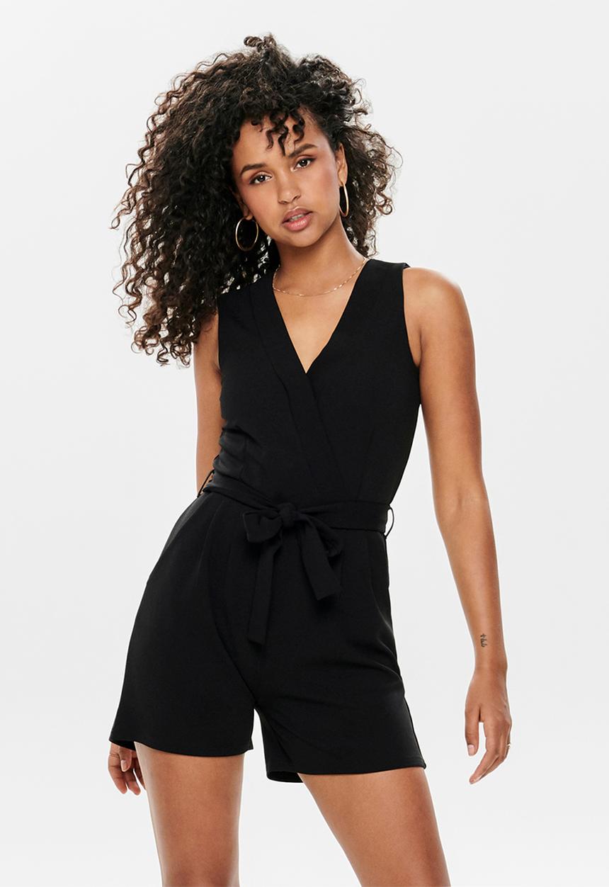 Jacqueline de Yong - Skylar short sleeve playsuit - black