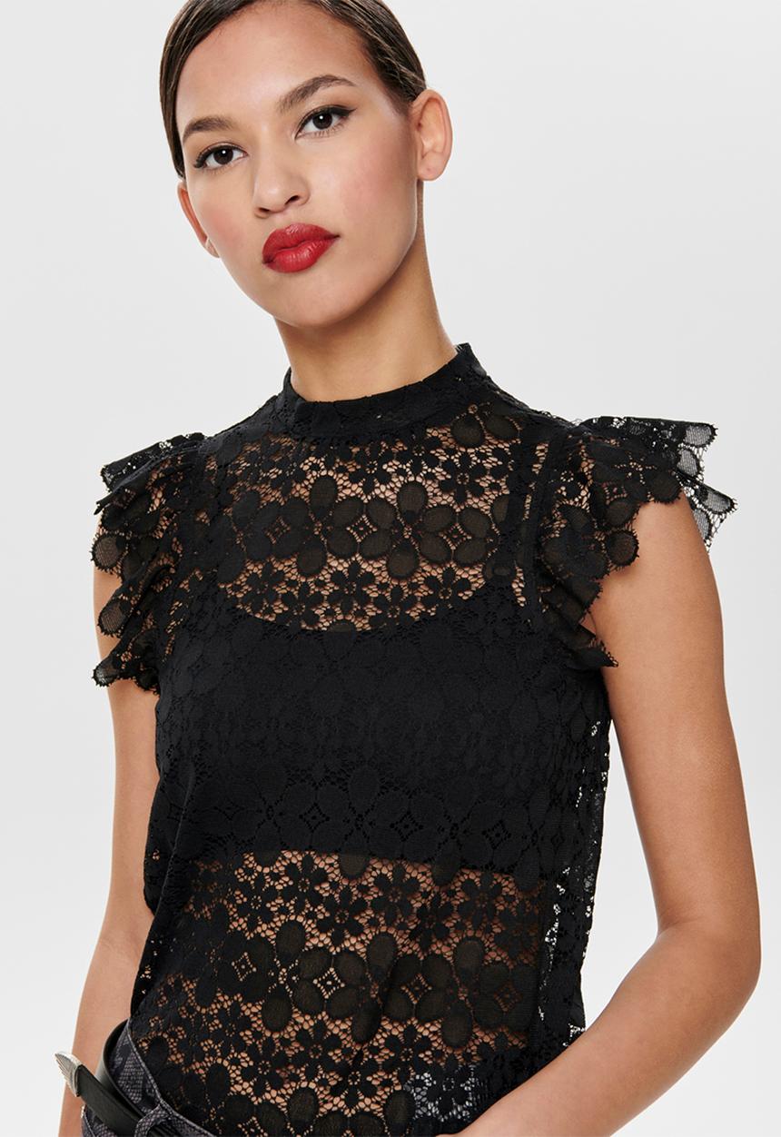 Jacqueline de Yong - Blond short sleeve top - black